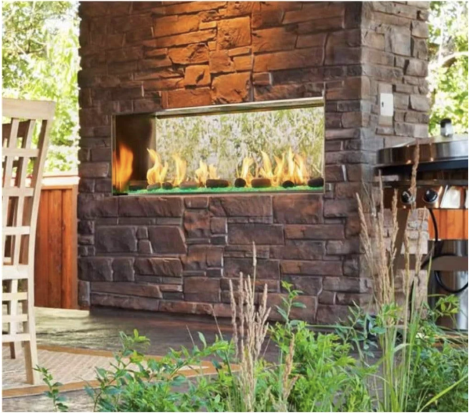 Majestic 48" Lanai See-Through Contemporary Outdoor Linear Vent Free Gas Fireplace with IntelliFire Plus Ignition System