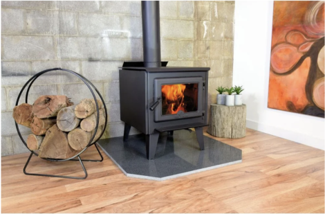 True North TN20 22" Metallic Black Vented Wood Burning Stove