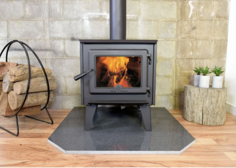 True North TN10 21" Black Vented Wood Burning Stove With Legs