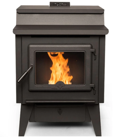True North TN40 24" Black Vented Pellet Stove With Legs