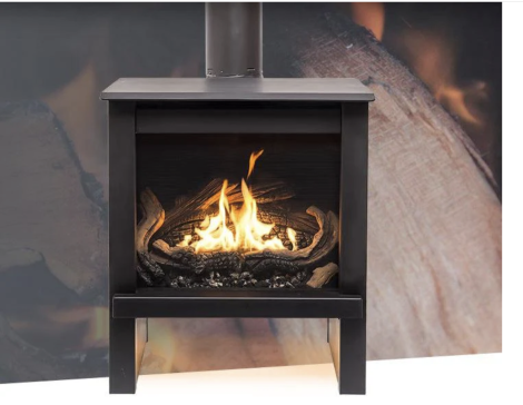 True North TN24 25" Black Direct Vent Free Standing Gas Stove