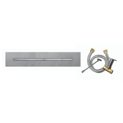 Firegear 60" X 8" OD, Linear Stainless Steel Flat Pan, 57" "T" Burner, 125,000 BTU LOF-6008FTMT-N
