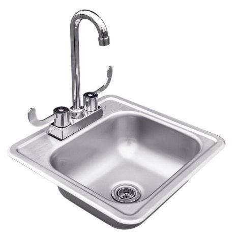 Summerset 15" Stainless Steel Drop-in Sink & Hot/Cold Faucet