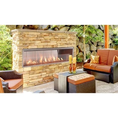 Superior 72" VRE4672 Contemporary Vent-Free Linear Outdoor Fireplace