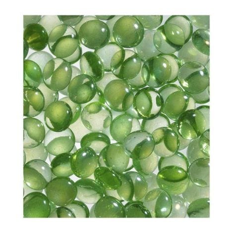 6.0 lb. Bag Smooth Glass Pebbles, Green. Accessory