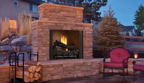 Superior 50" Vent-Free Mosaic Masonry Outdoor Gas Fireplace - VRE6050