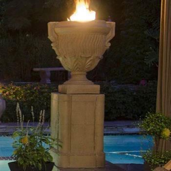 American Fyre Designs 26" Piage Gas Fire Urn and Pedestal