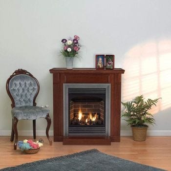 Empire 24 inch Vail Vent-Free Fireplace with Slope Glaze Burner - IP Control with On/Off Switch