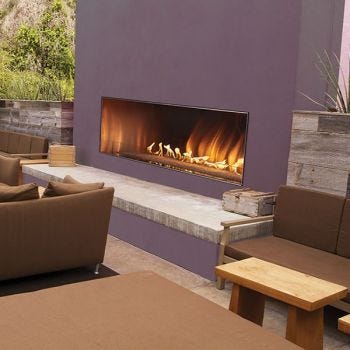 Carol Rose Coastal Collection Outdoor Stainless Steel Linear Fireplace - 48"