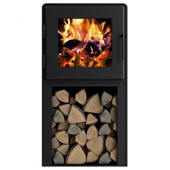 MF Fire Nova 2 Tower Satin Black Wood Burning Freestanding Stove