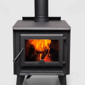 True North TN25C 22" Metallic Black Vented Wood Burning Stove