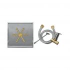 Firegear Pro Match Throw Ignition Gas Fire Pit Burner Kit w/ Square Drop-In Pan