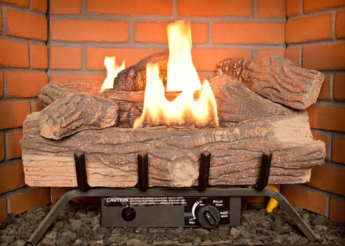 gas log fireplace indoor